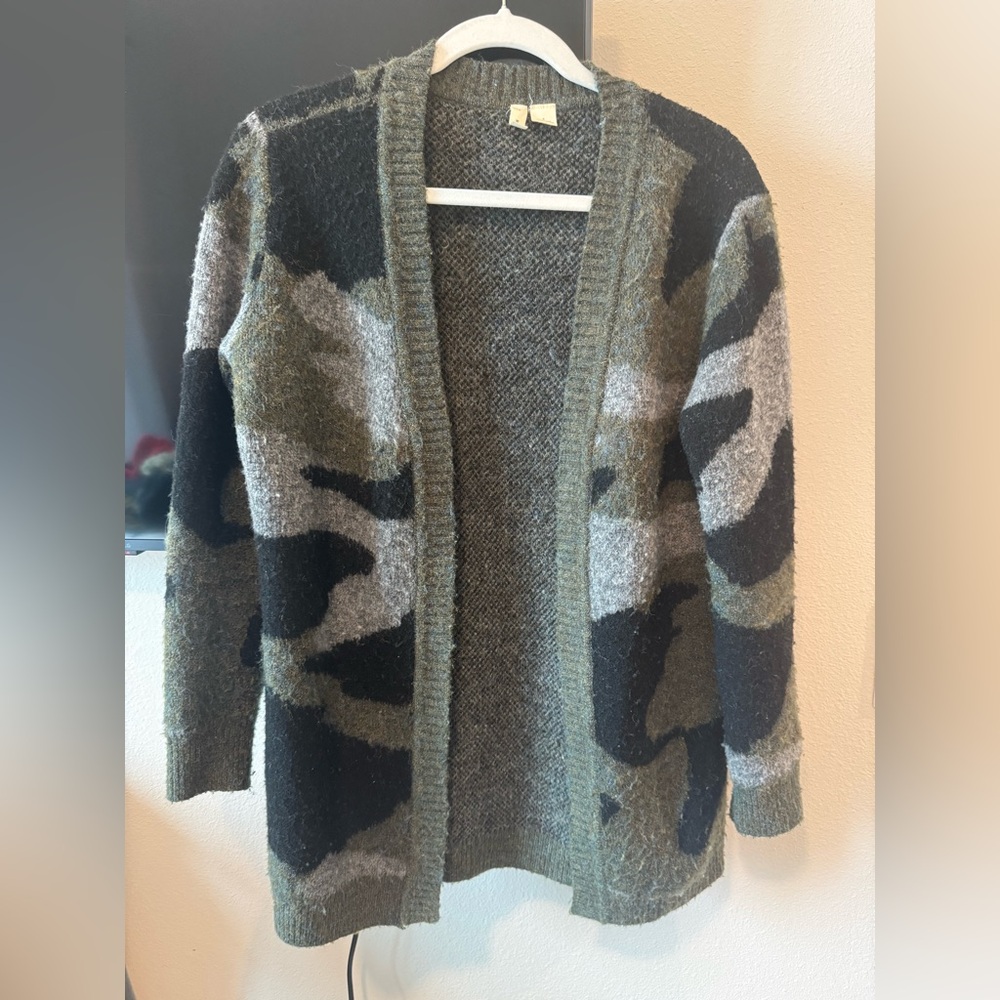 Anthropologie Black and Gray Cardigan Sweater